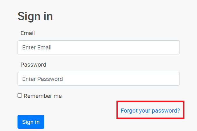 forgot password